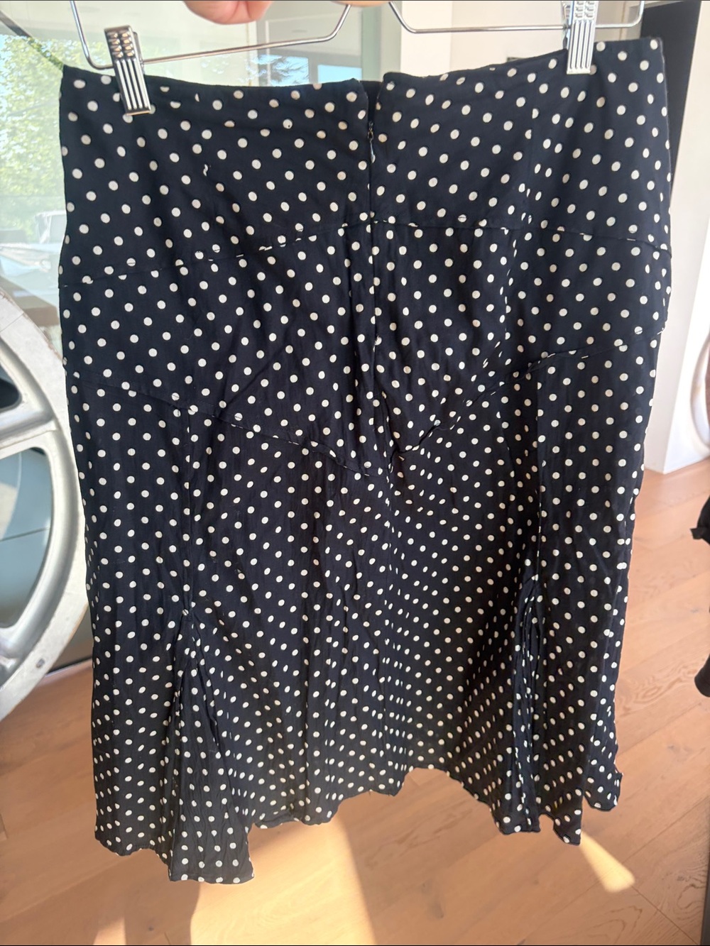 Polka Dot Cotton Flared Skirt